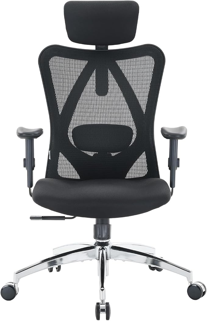 SIHOO Ergonomischer Schreibtischstuhl – Verstellbarer Bürostuhl mit Lendenwirbelstütze & Kopfstütze