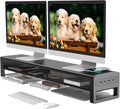 Dual-Monitorständer mit kabelloser Ladefunktion und 4 USB-Ports